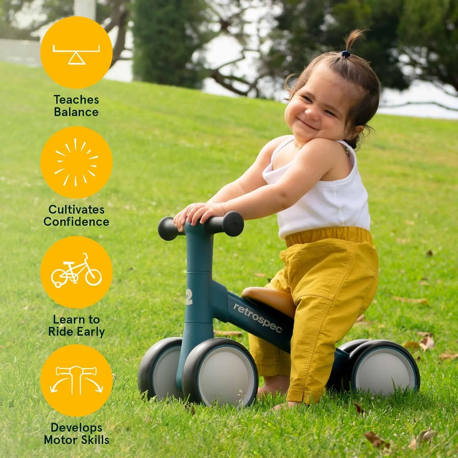 barrier abandon First Birthday Gift Toddler Bicycle Toy for 1 Year Old��s - Ride On Toys for Boys & Girls Retrospec Cricket 2 Baby Walker Balance Bike with 4 Wheels for Ages 12-24 Months - 