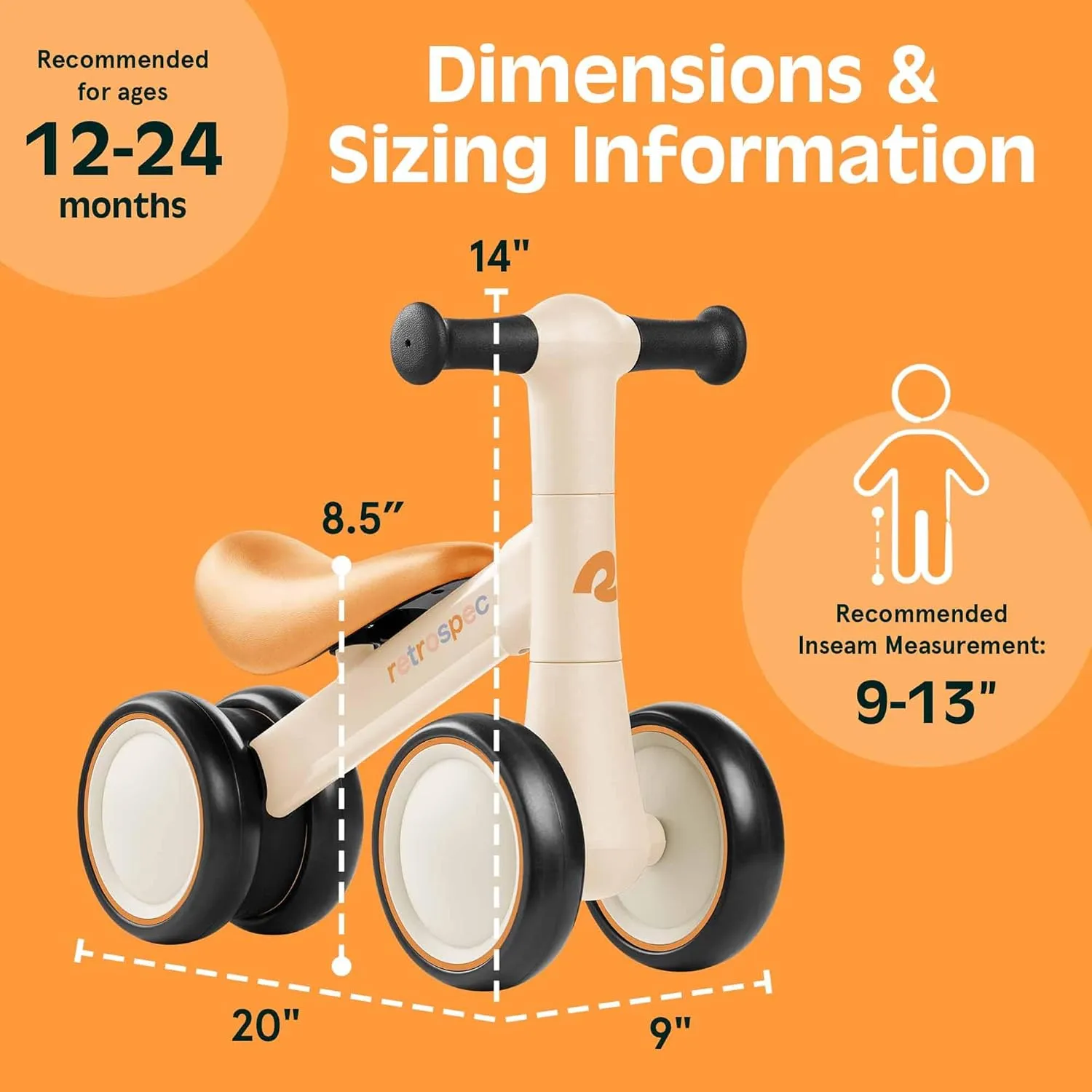 barrier abandon First Birthday Gift Toddler Bicycle Toy for 1 Year Old��s - Ride On Toys for Boys & Girls Retrospec Cricket 2 Baby Walker Balance Bike with 4 Wheels for Ages 12-24 Months - 