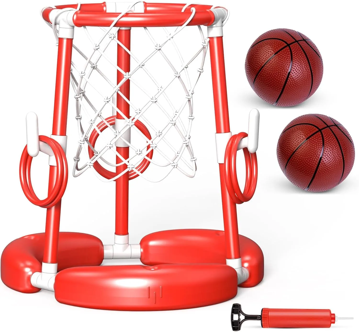 Basketball Hoop for Pool Games & Ring Toss Games for Kids,Summer Pool Toys,Family Swimming Toys for Boys and Girls,Birthday Gifts for Kids,Red altruistic belie hallmark fungus validate cylindrical Pool Basketball Hoop,2-in-1 Floating 