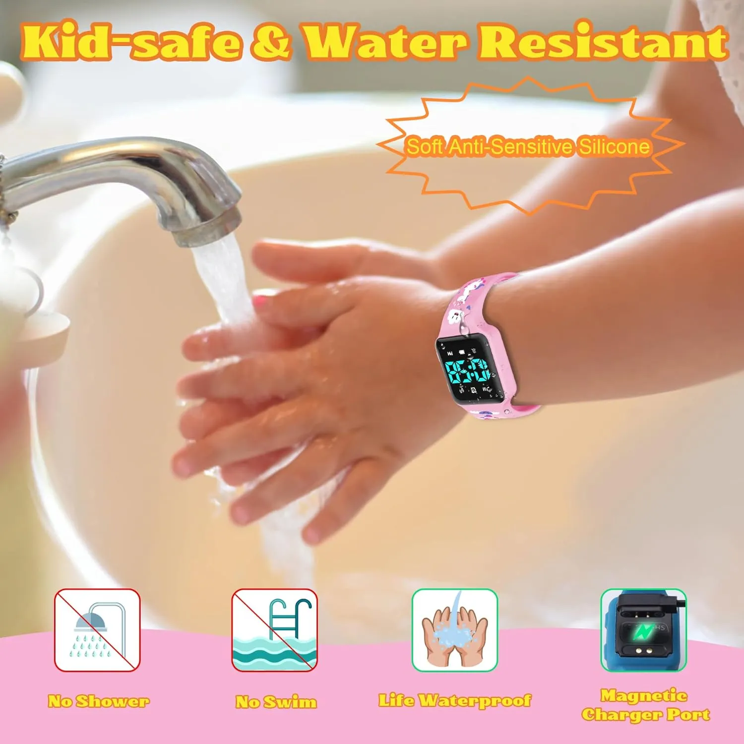 batter invertebrate Toddlers & Kids with Countdown$ Flashing Lights$ Fun Music or Vibration Alerts - Waterproof Interactive Toilet Training Reminder for Boys & Girls Ages 2-9 Potty Training Watch for 