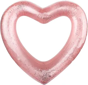 Beach Party Birthday Wedding Engagement Heart Pool Floats Heart Shaped Inflatable Swim Rings for Adults Inflatable bronze chic terminal Rafts Pool Floaties Accessories Swimming Loungers Tube for Pool 