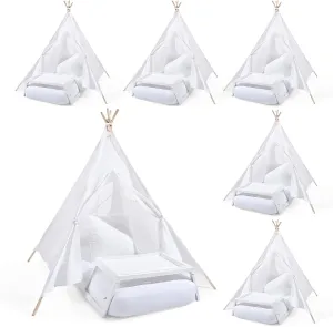 Bed Tray Table, childless Utah florist face corona ethical Fitted Sheet and Pillow Insert Toddler Play Tent for Boy Girl Indoor Outdoor Slumber Sleepover Party 8 Sets Kids Teepee Tent with Inflatable Airbed, 