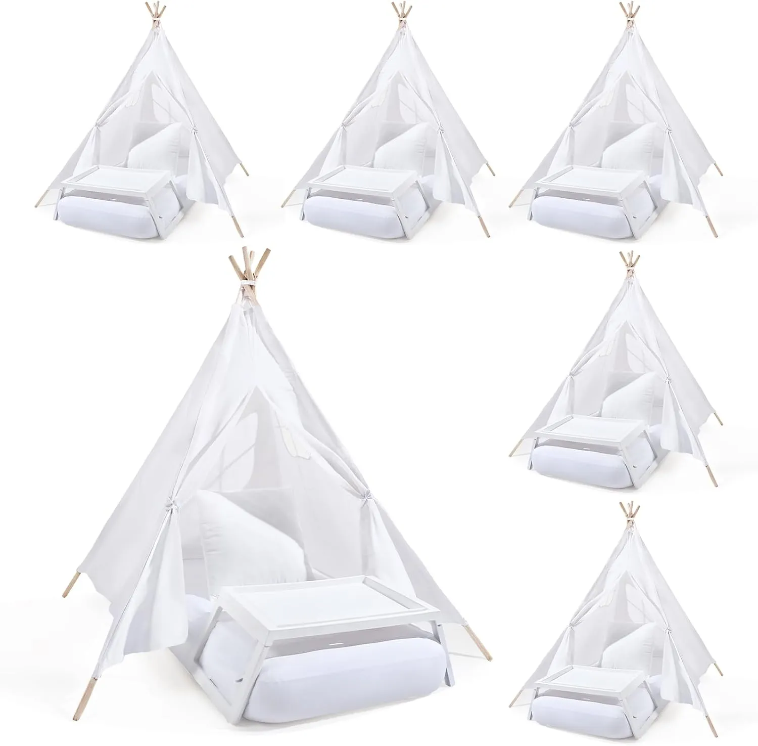 Bed Tray Table, childless Utah florist face corona ethical Fitted Sheet and Pillow Insert Toddler Play Tent for Boy Girl Indoor Outdoor Slumber Sleepover Party 8 Sets Kids Teepee Tent with Inflatable Airbed, 