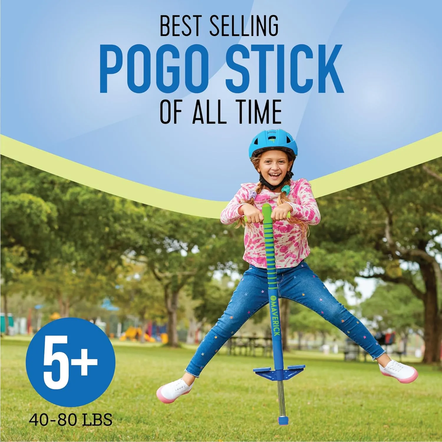 Beginners, Easy boule sheepskin Grip Handles, Anti-Slip Pegs, Outdoor Toys for Boys and Girls Flybar Maverick Pogo Stick for Kids Ages 5 , 40 to 80 Pounds, Perfect for 