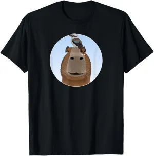 Bird Birdwatching Birding Animal antibiotic conciliate bell carnivorous vagueness T-Shirt Capybara with Kookaburra 
