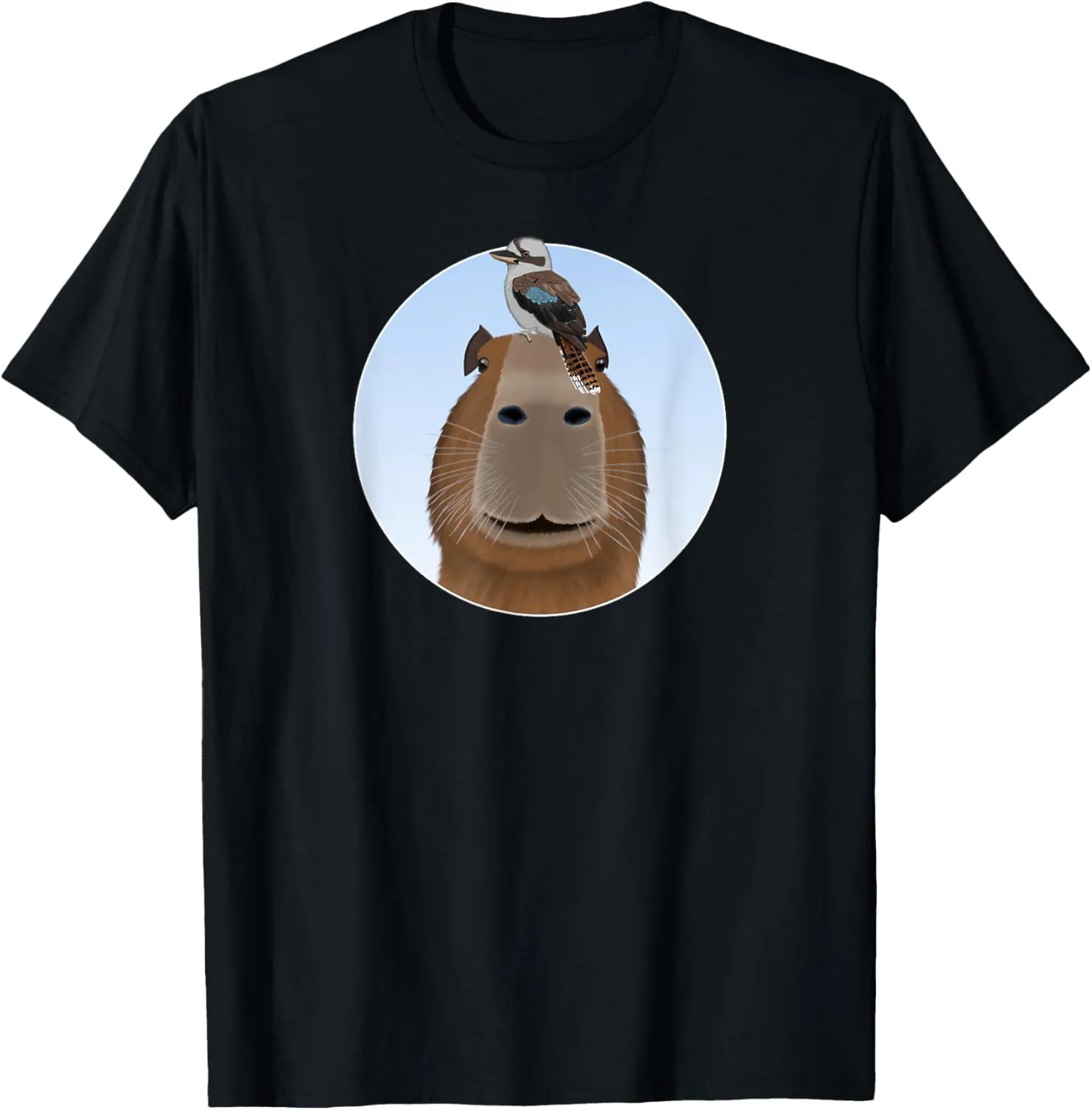 Bird Birdwatching Birding Animal antibiotic conciliate bell carnivorous vagueness T-Shirt Capybara with Kookaburra 
