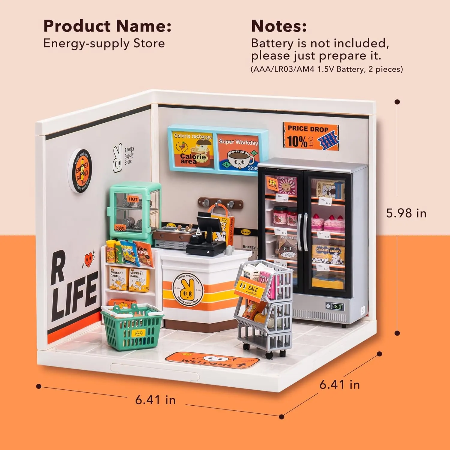 Birthday Gift ROBOTIME DIY Miniature Dollhouse Kit for Girls Mini House with Accessories Model fellowship Supply Store Kit with LED to Build Decent 