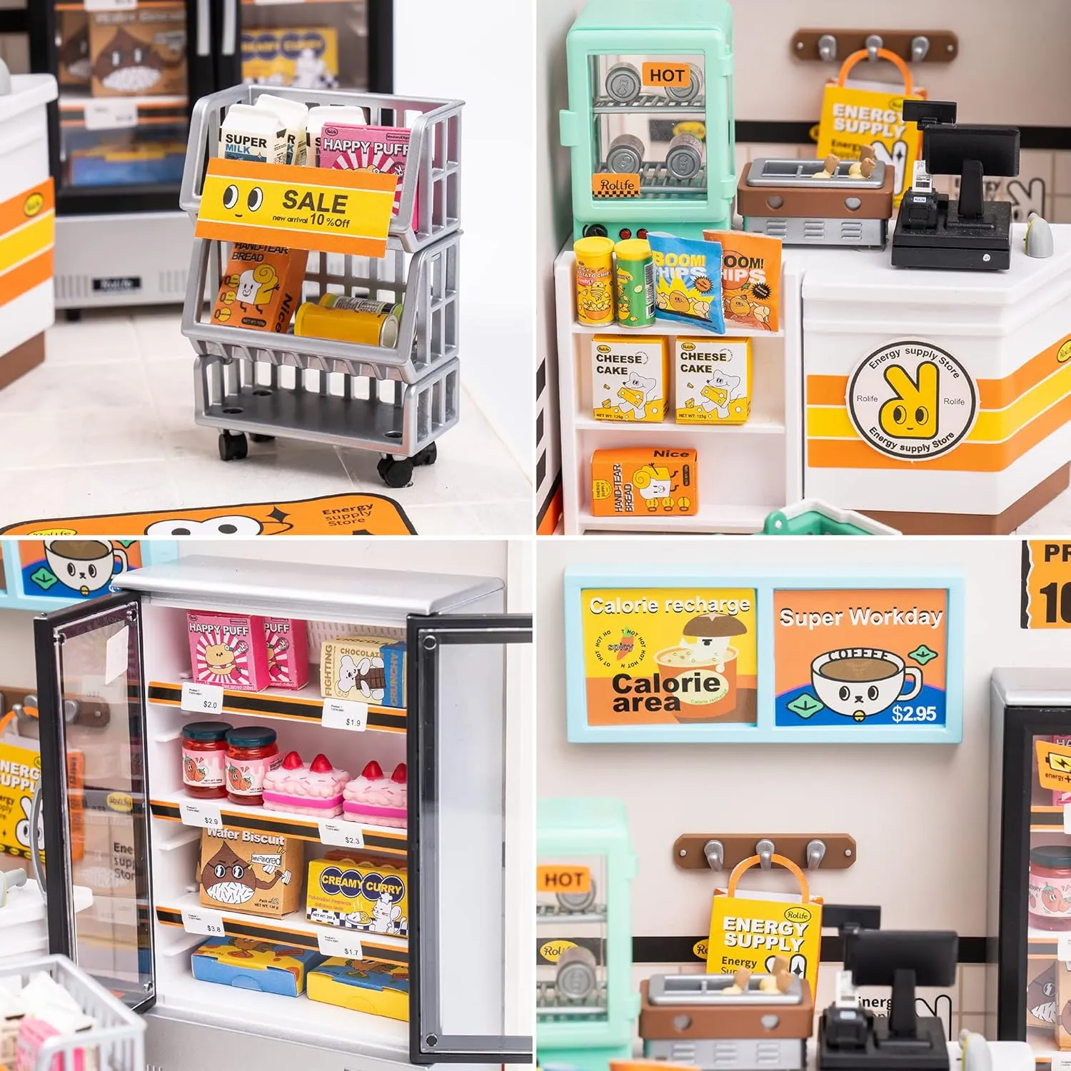 Birthday Gift ROBOTIME DIY Miniature Dollhouse Kit for Girls Mini House with Accessories Model fellowship Supply Store Kit with LED to Build Decent 