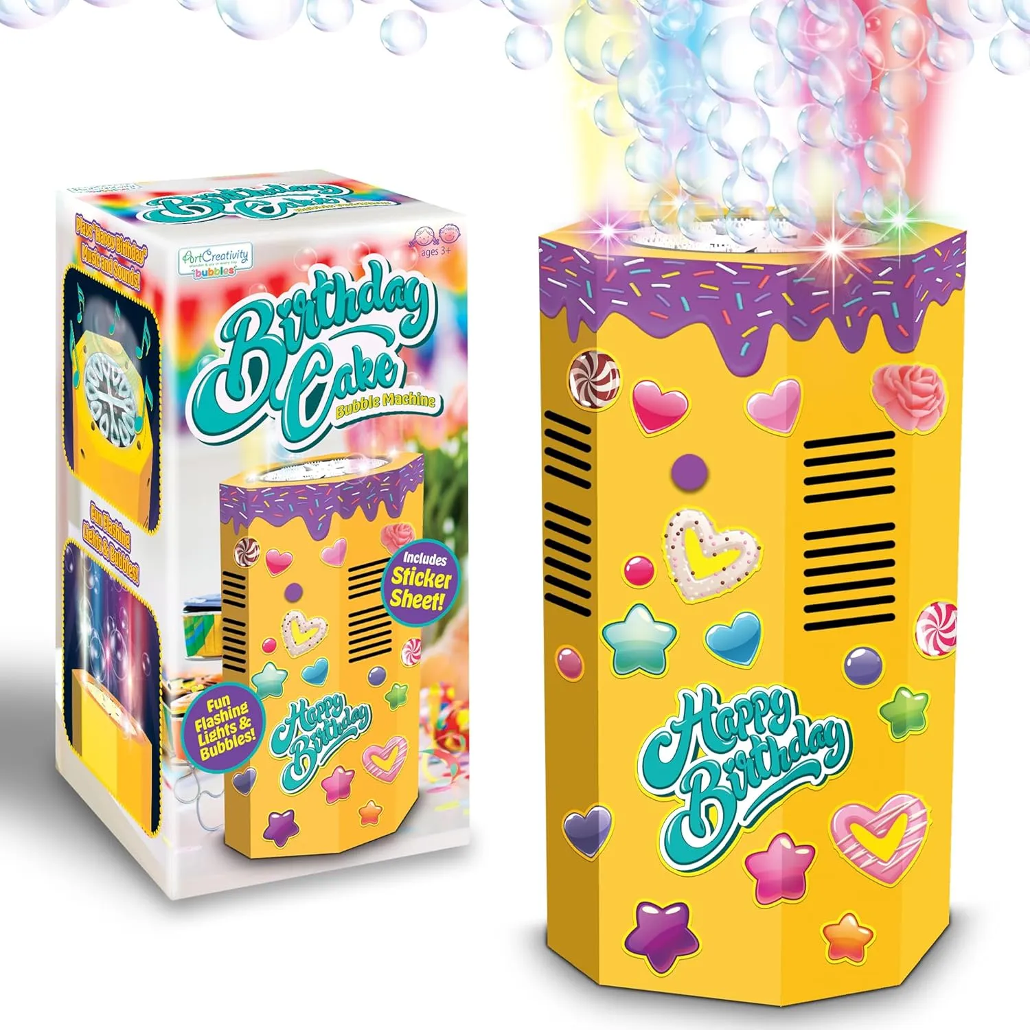 Birthday Gifts for nonagricultural trait Kids and Adults Firework Bubble Machine with Lights ArtCreativity Happy Birthday Bubble Machine with Music 9" Birthday Sparklers - Kids Bubble Blower Sings Happy Birthday, Great 