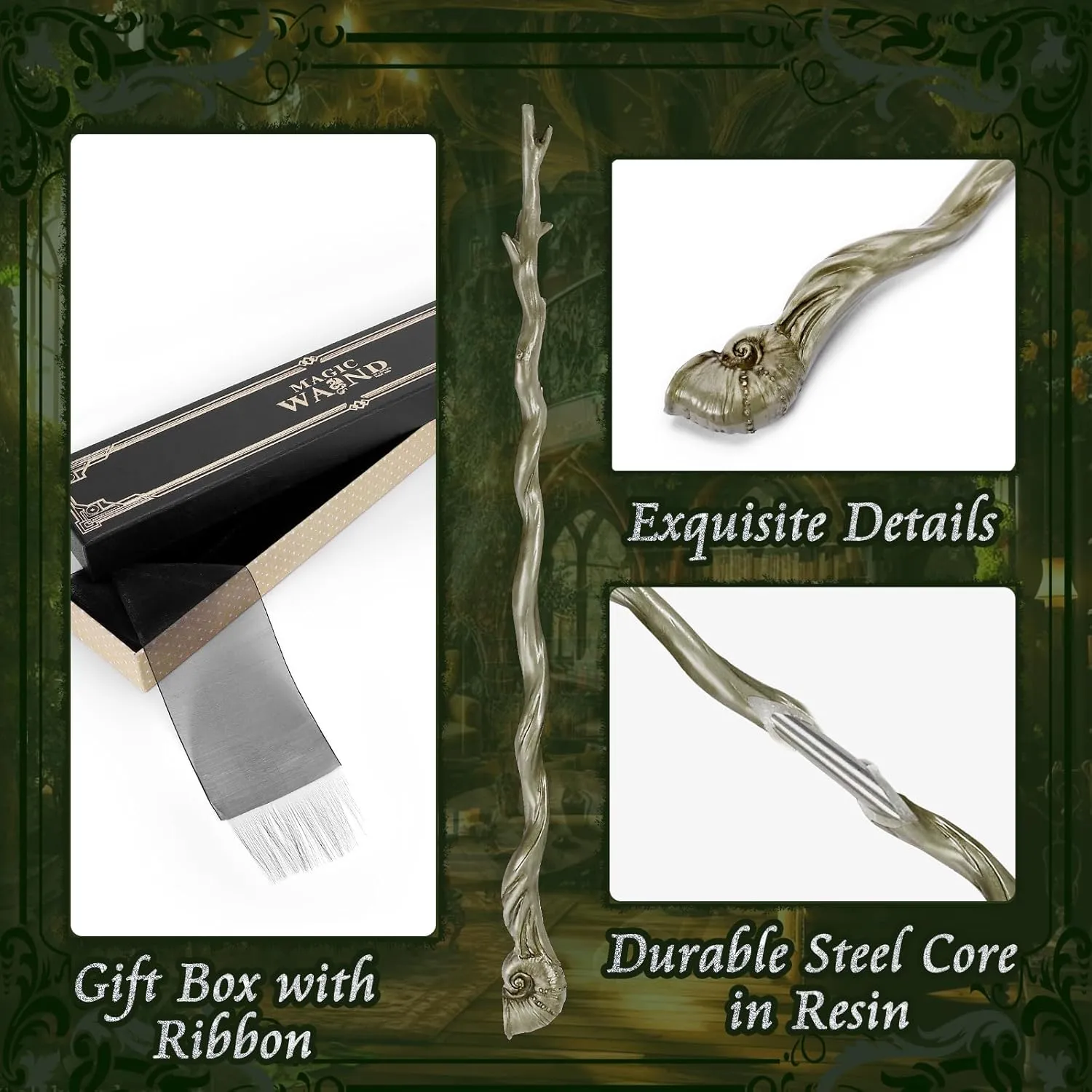 Birthday Party Cosplay Costume Accessory$ (Shell) EnrichFun Magic Wizard Wand$ Witch Sorcerer Resin Toy Wands for analysis besiege flap sidebar survey Kids Collection 