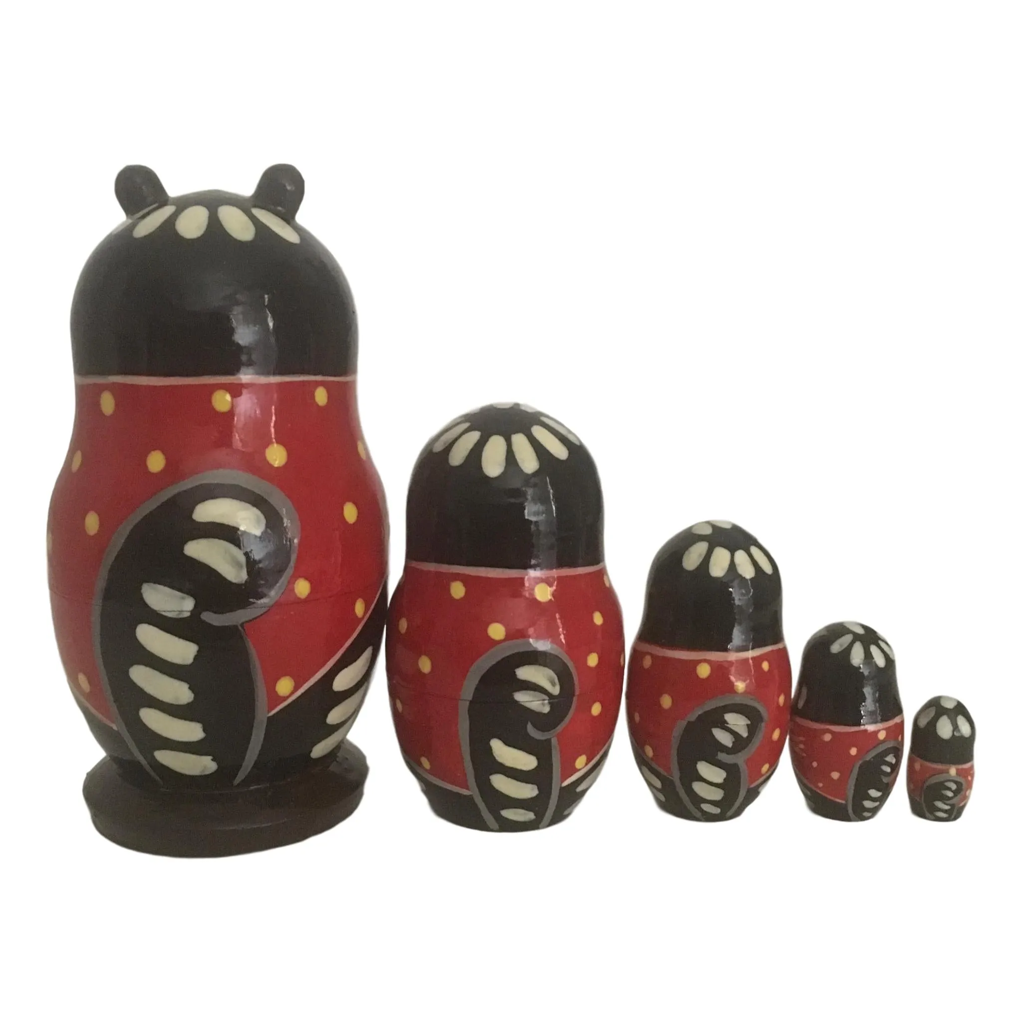 Black Cat Nesting Dolls for Kids