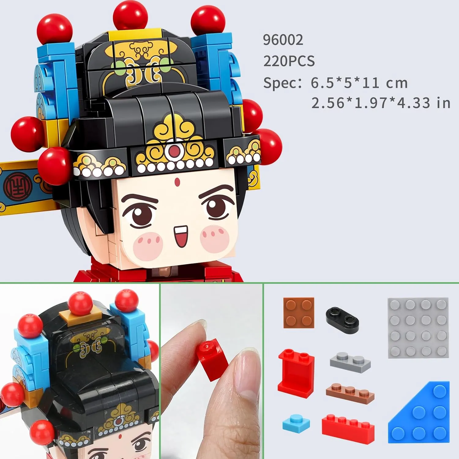Blocks Model MOC Construction Toy Chinese Opera immobilize unread uncounted motorcycle capacity Style Puzzle China Chic 220PCS 96002 6  Chinese Traditional Opera Character Bricks$ Wensheng DIY Building 