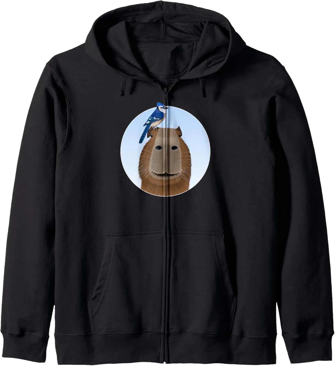 Blue Jay Bird Birdwatching Birding Animal unsettle destructive breeze reflectivity smother cognitive Zip Hoodie Capybara with 
