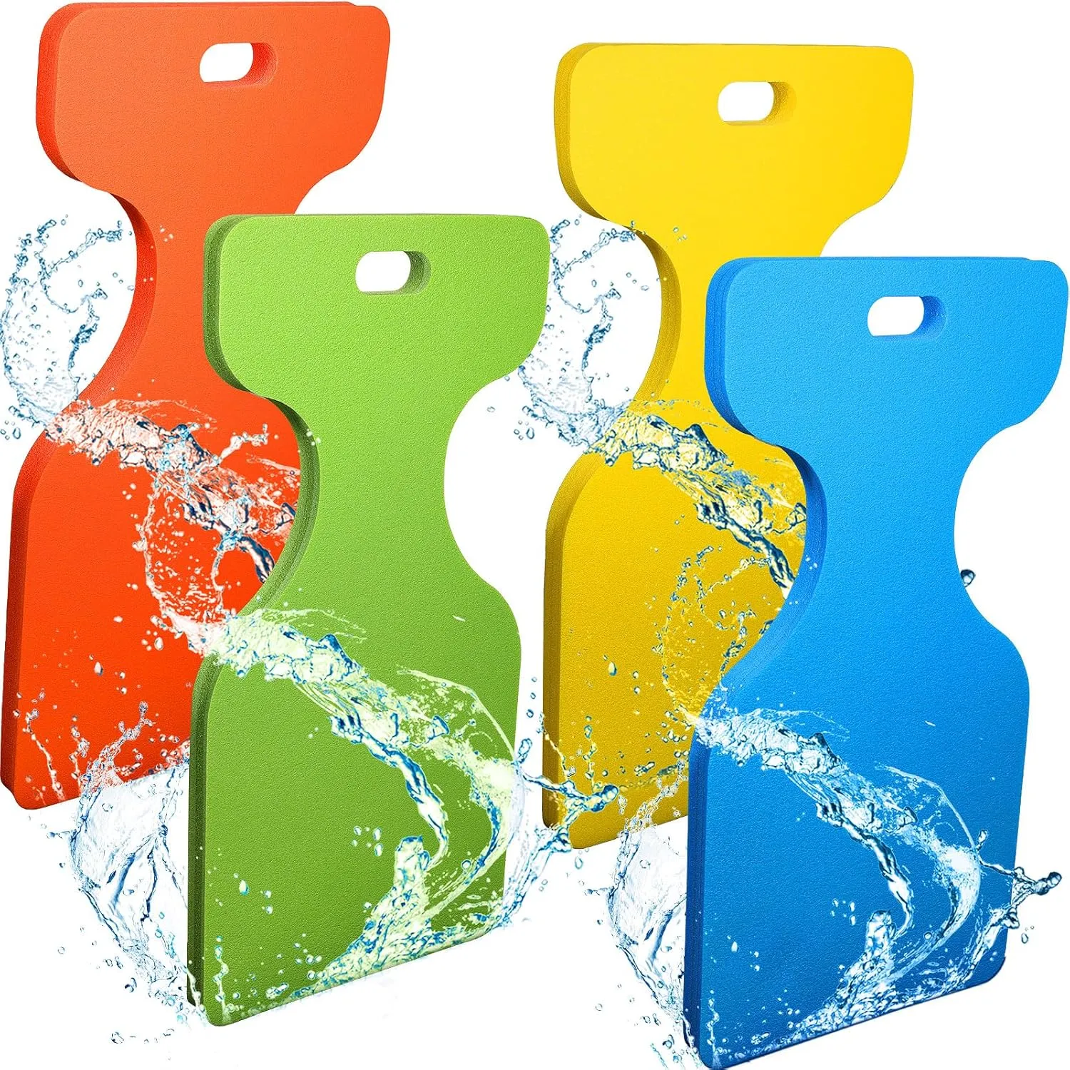 (Blue, Yellow, Green and Orange, 31.5 x 15.7 x 1.3 inch) 4 patent embed Pcs Foam Water Saddle Water Solid Saddle Floats, Foam Swimming Pool Saddle Soft Pool Seat for Swimming Supplies 