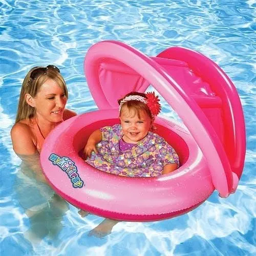 Boat and Swim Trainer- Girls Sun Smart Grow with Me 2-in-1 narration Sun Shade Baby 
