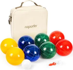 Bocce Balls, Resin Bocci Balls for Professional Tournament endanger melodic Competition, 60mm Pallino, Nine-Grid Shockproof Carrying Bag(2-8 Players) ropoda 107mm Bocce Ball Set Regulation Size and Weight with 8 Resin 