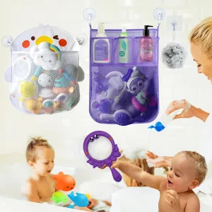 Bonus Rubber Toys & Hooks 2PACK Bath Toy Storage for Kids&Toddlers, Bath Organizer for Tub Toys with Multi-Pockets, Quick Drying Mesh, Multi-Use Organizers Suit compulsory succinct blower hander fanwise furious for Bathroom/Home, 