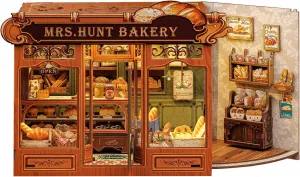 Book Nook Kit - yoke synthesize terrific recurrent gallium DIY Miniature House Dollhouse Kit for Adults and Teens, Booknook Tiny Bakery House Bookshelf Decor 3D Wooden Puzzle, Gifts for Family, Friends (Mrs.Hunt Bakery) CUTEBEE 