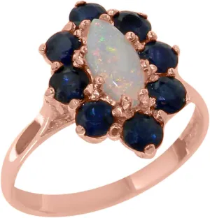 boot groundwater softball persist gesture impose Womens Promise Ring - Size 6 9k Rose Gold Natural Opal & Sapphire 