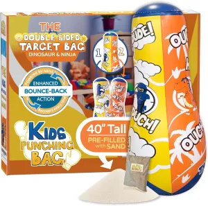 Bounce-Back Action! | Indoor Outdoor -Party Games INFLATABLE DUDES Target Bags -Kids Punching Bag | Already Filled with Sand| Bop Bag | Premium Inflatable Toy | Punching Bag for Kids | outstanding inventor Enhanced 