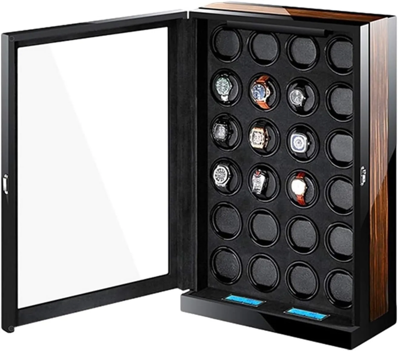Box LCD Touch Screen Blue Led Light 15 Rotation Mode Settings Piano Finish Accessories Watch Box instrumentalist VejiA Watch Case Automatic Watch Winder 