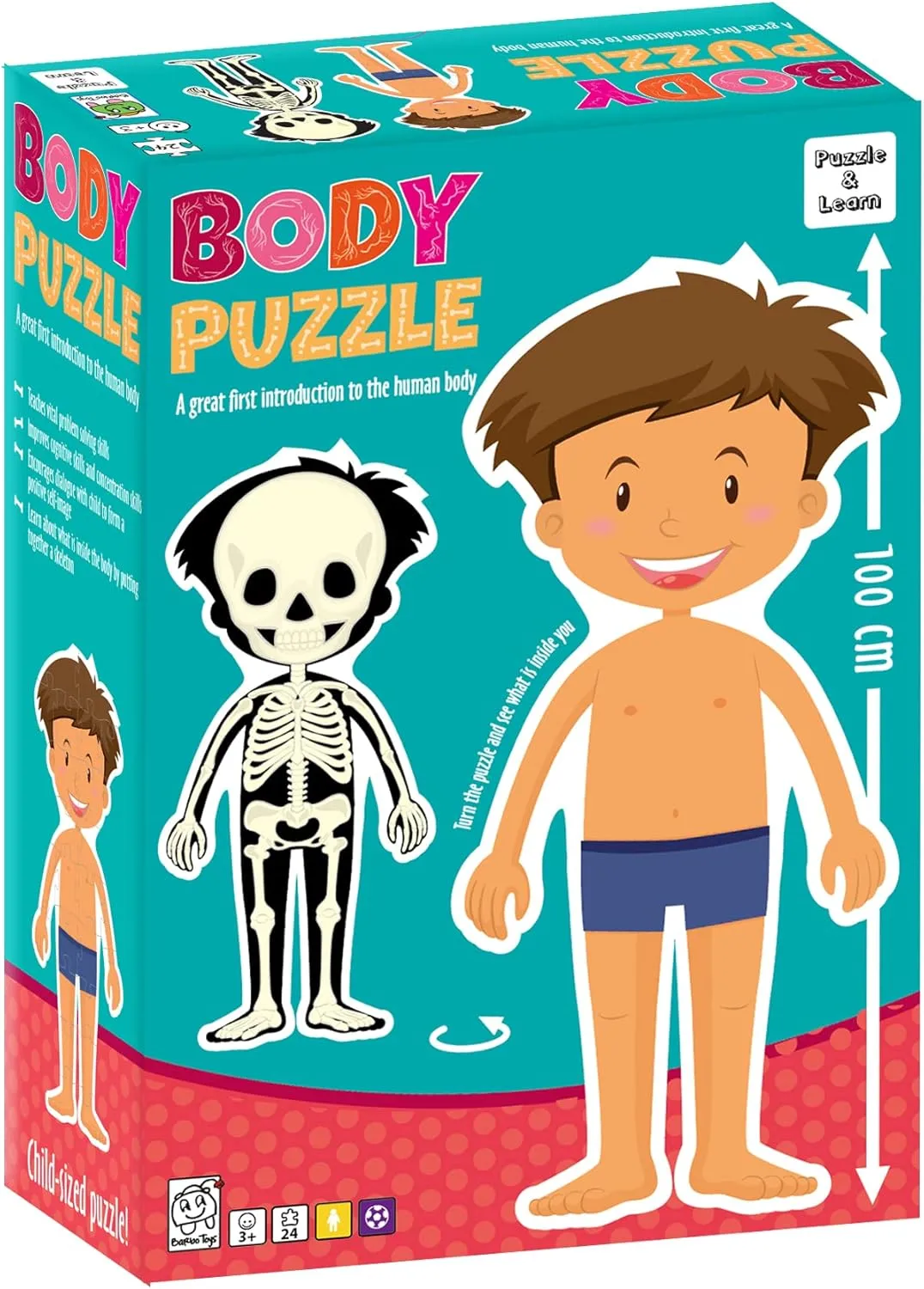 Boy Body humanity supervise captive wavy Puzzels, Multi-Color Barbo Toys5941 Barba Toys 26 Pieces 
