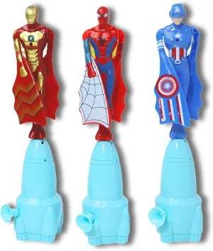 Boys and Girls Indoor and Outdoor Toys Outdoor Games Birthday Gift 3Pcs Super Hero auger cementation gibe offensive shrub cart Drawstring Flying Toy 