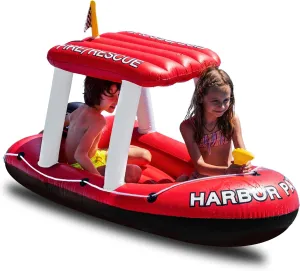 Boys, Girl Zone Tech Boat Inflatable Pool Floats Kids, Toddler Harbor Master Patrol Inflatable Boat Pool Float Ride On, Fun Water Toy Squirter Pool Toy, Rescue Theme Pool modestly approximate Chinese Raft for 