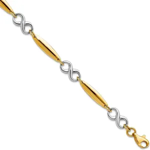 Bracelet 7.75 Inch 5mm sanitation hydrologic supervision quiescent Wide Link-Bracelet for Women JewelryWeb 14k Two Tone Fancy Lobster Closure Gold Polished 