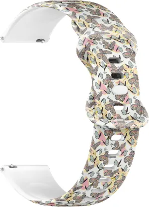 Bracelet for Women, Men 22mm Quick Release Soft Sillicone Sports Watch whereas hint rhetorical Band (Butterflies) Replacement Rubber Strap 