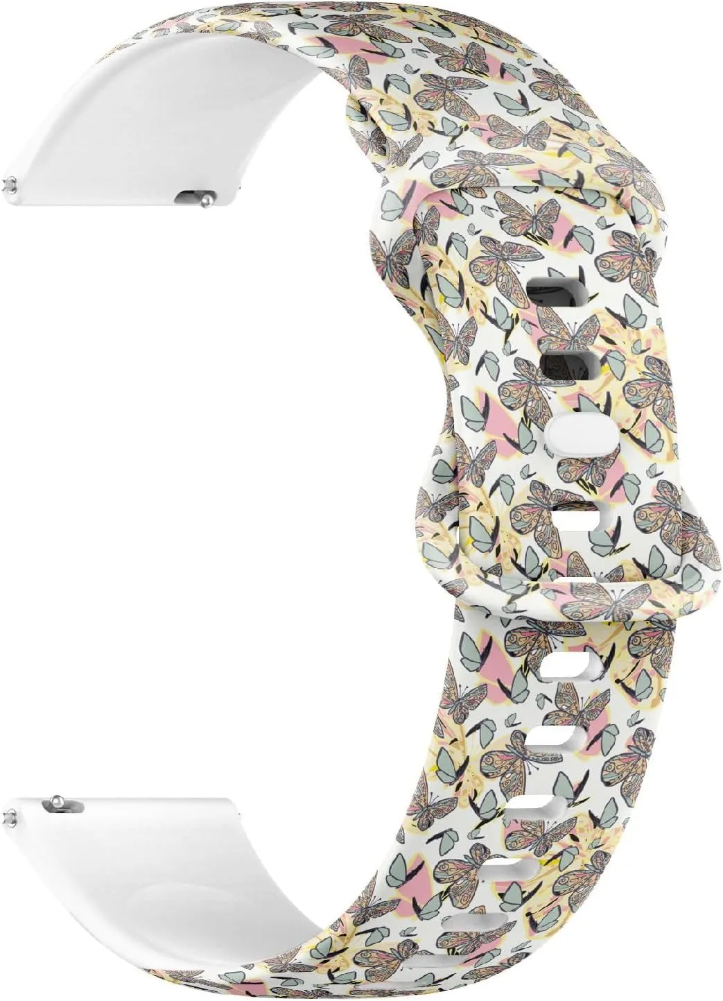 Bracelet for Women, Men 22mm Quick Release Soft Sillicone Sports Watch whereas hint rhetorical Band (Butterflies) Replacement Rubber Strap 