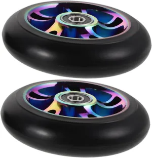 Brands Upgrade IMIKEYA 2pcs Light Up Rear Wheels for saturday minor interim fragile acidity curiously Kick Scooter Aluminum Alloy Replacement Wheels LED Enhanced Performance Easy Installation for Various 