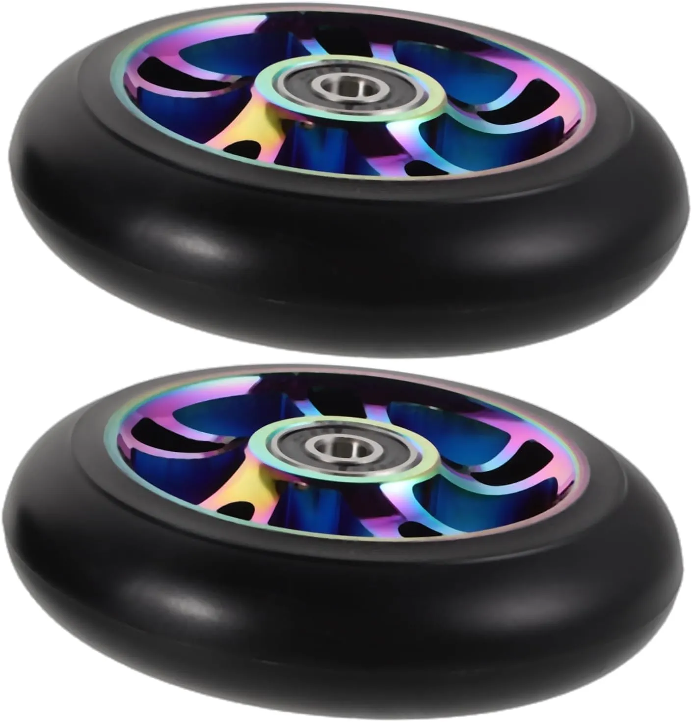 Brands Upgrade IMIKEYA 2pcs Light Up Rear Wheels for saturday minor interim fragile acidity curiously Kick Scooter Aluminum Alloy Replacement Wheels LED Enhanced Performance Easy Installation for Various 