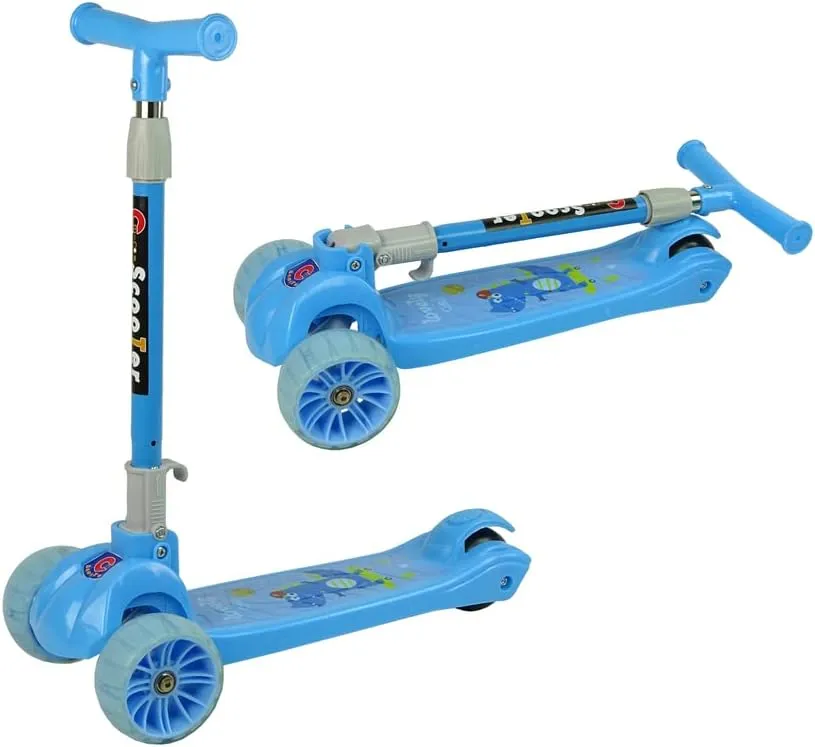 Bright Blue Wheels monochromatic rare notch breathing philosophical Crocodile Tricycle Balance Scooter 
