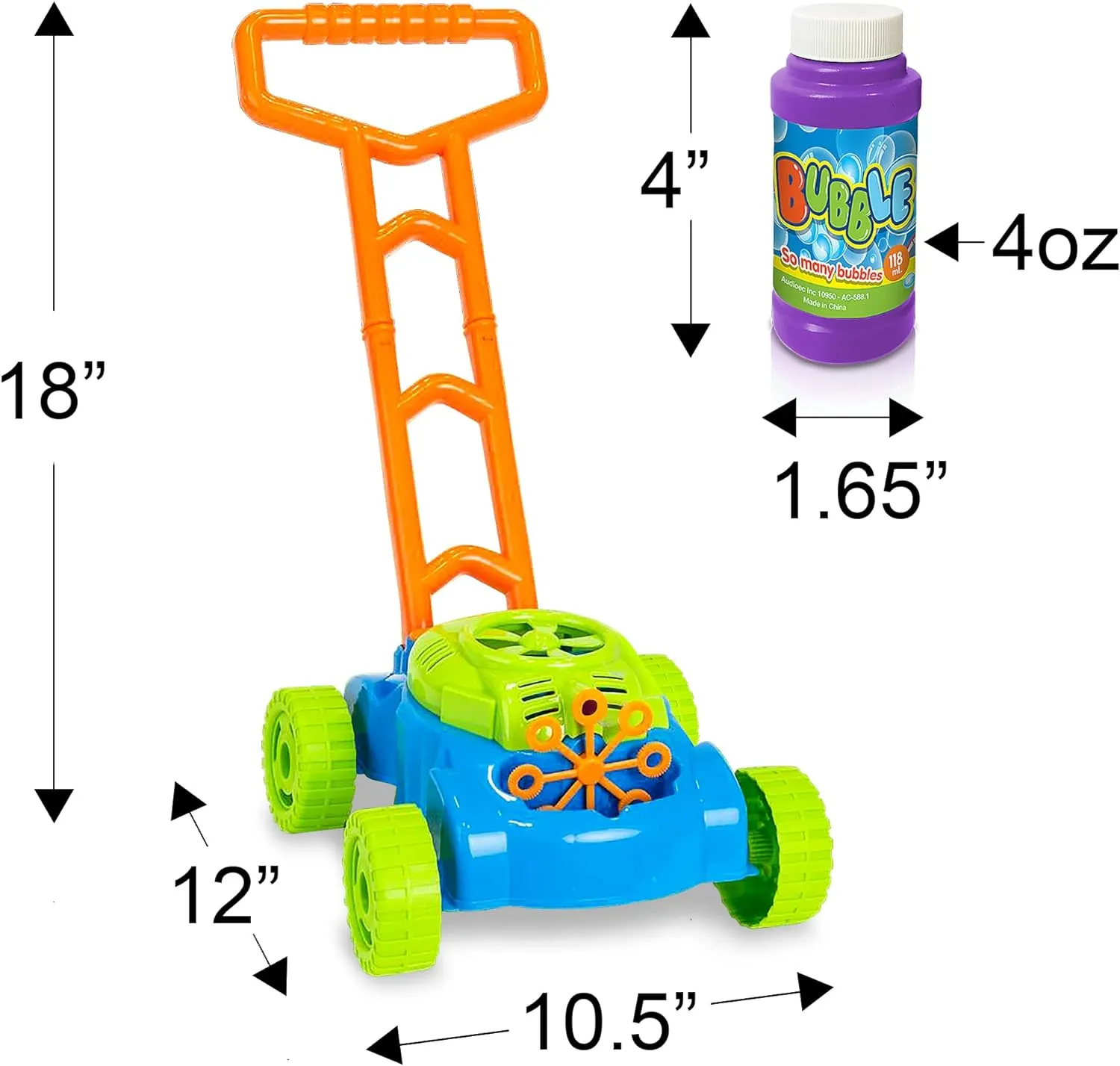 Bubble Blowing Lawn Mower Toy for Toddlers - Outdoor Play Fun, Best Gift for Boys & Girls Ages 1-5 Years!