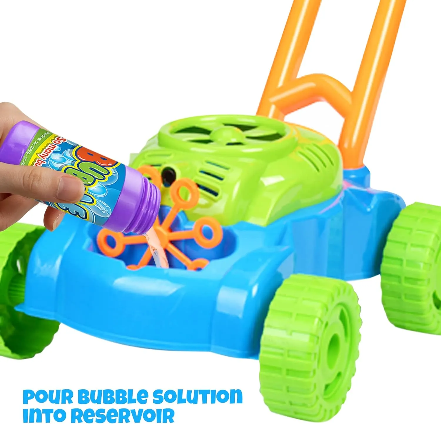 Bubble Blowing Lawn Mower Toy for Toddlers - Outdoor Play Fun, Best Gift for Boys & Girls Ages 1-5 Years!