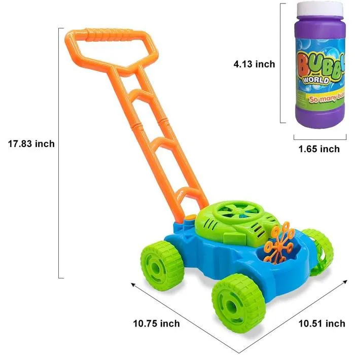 Bubble Blowing Lawn Mower with Bubble Solution