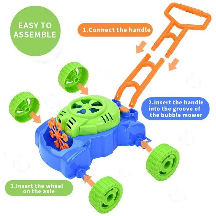 Bubble Blowing Lawn Mower with Bubble Solution