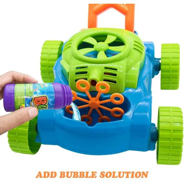Bubble Blowing Lawn Mower with Bubble Solution