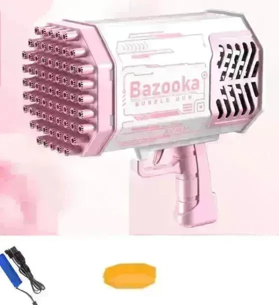 Bubble Gun Rocket 69 Holes Soap Blower With Light