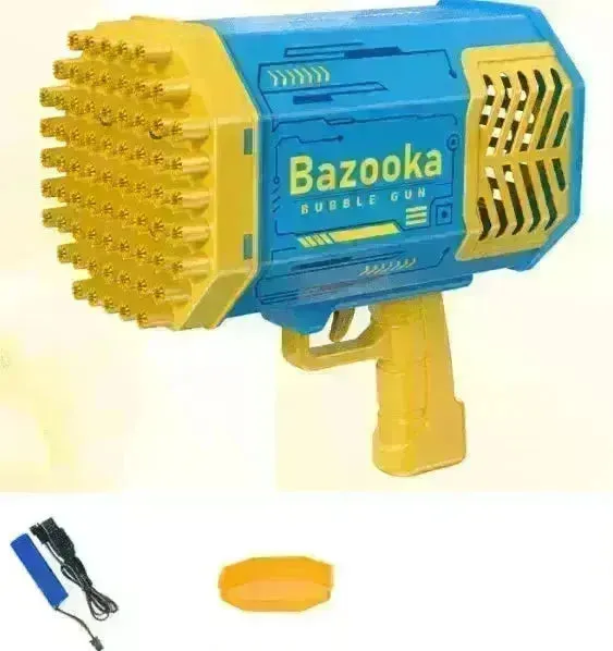 Bubble Gun Rocket 69 Holes Soap Blower With Light