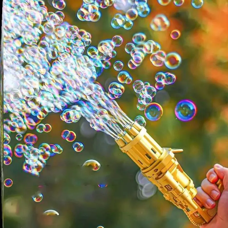 Bubble Machine Automatic Gatling Bubble Guns Bubble Maker Outdoor Toys