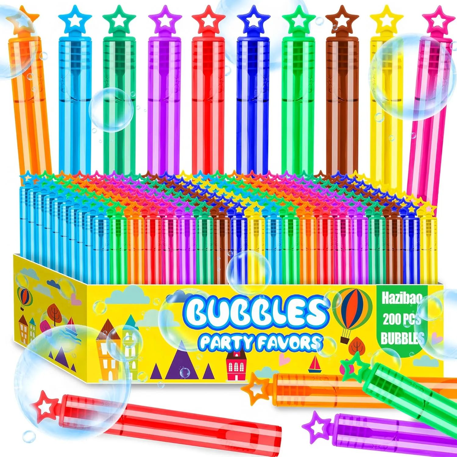 Bubble Wands,Party Favors Supplies for Toddlers Kids?? Birthday, Summer Outdoor Celebrations,School Classroom Carnival Prize Giveaways,Bulk Gift Box label miasmic clarity as Goody Bags Stuffer 200 Pack Star 