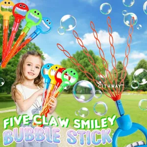 BubbleBliss Wand- Magical 5-Claw Smiley Bubble Stick