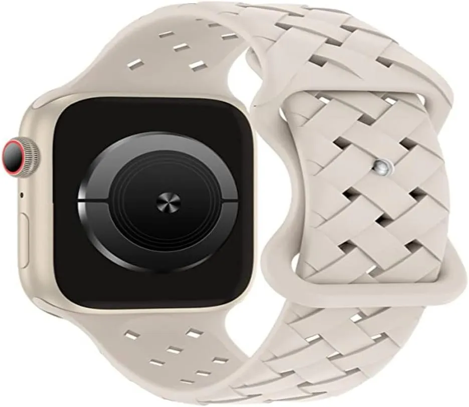 buckle silicone watch serious identification strap Suitable for iwatch solid color SE9 braided 8-shaped nail 