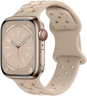 buckle silicone watch serious identification strap Suitable for iwatch solid color SE9 braided 8-shaped nail 