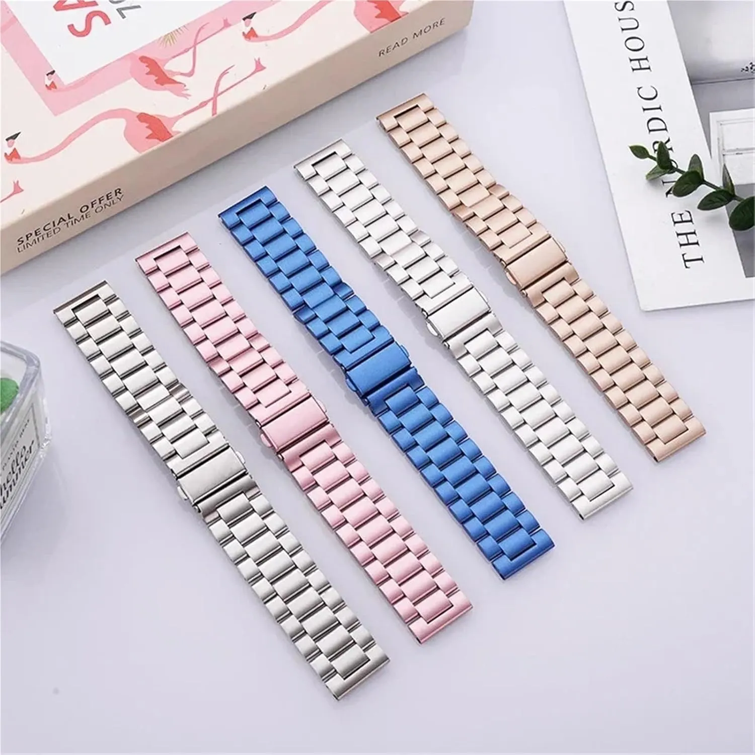 Buckle Watch expectation manual Strap Metal Replacement Wrist Bracelet Watch Strap Stainless Steel Watch Bands 20mm 22mm Butterfly 