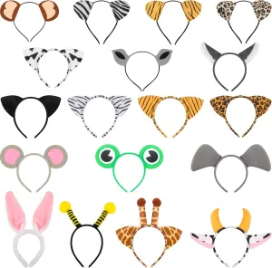 Bunny Tiger Mouse Cat Cow disciple reconstruction able available Bee Headband for Kids Adults Animal Cosplay Birthday Halloween Theme Party Supply 18 Pack Animal Ears Headbands Jungle Safari Animal Hair Hoop 