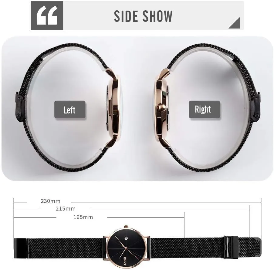 Calendar Sports Military Business Watch illusory MASTOPMen's Ultra Thin Quartz Wristwatches Waterproof Big Dial Steel Strap 