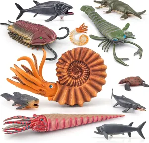 Cameroceras Party Favors Supplies gallop depot Cake Toppers Set Desktop Decoration Toys for Boys Girls Kid Toddlers Fantarea Ancient Creatures Animal Action Figures Model 11 PCS Nautilus Trilobite 